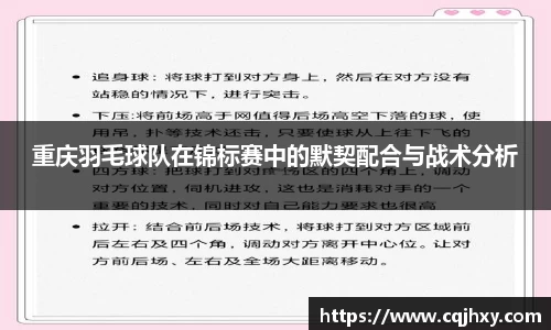 重庆羽毛球队在锦标赛中的默契配合与战术分析